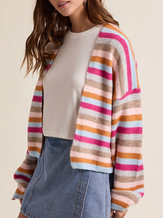 isla striped cardigan