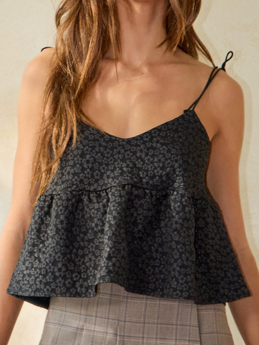 kate jacquard babydoll tank