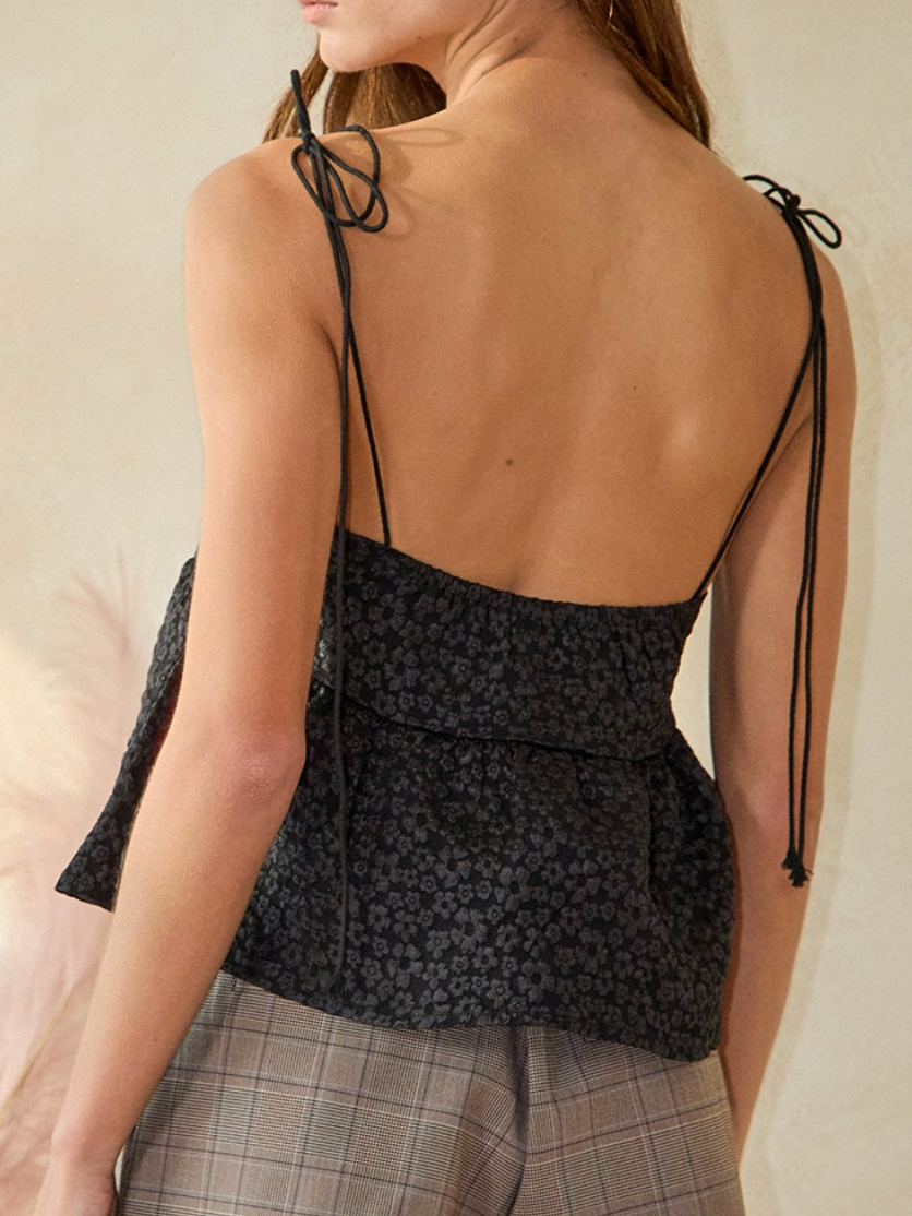 kate jacquard babydoll tank