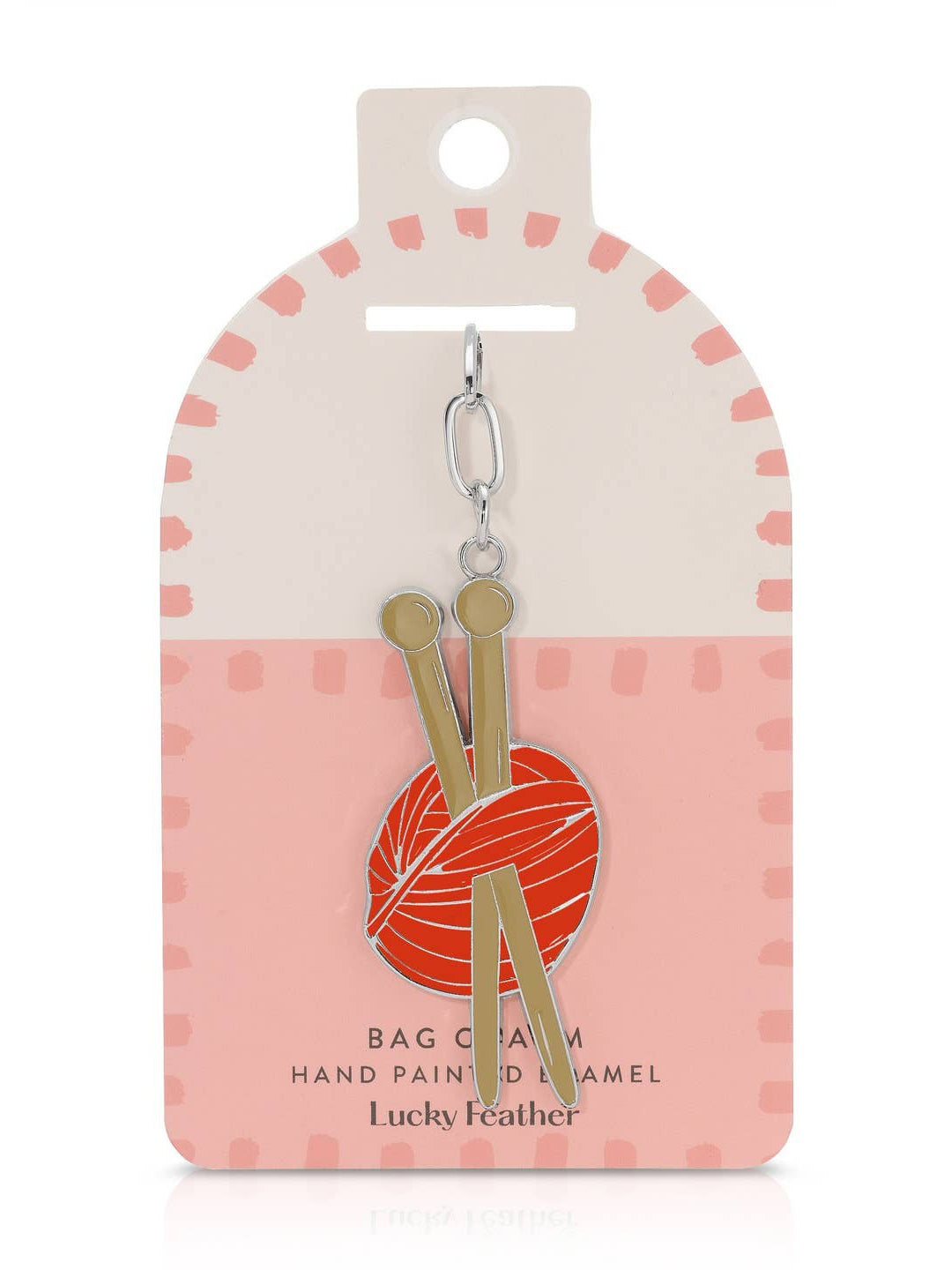 Knitting Enamel Bag Charm