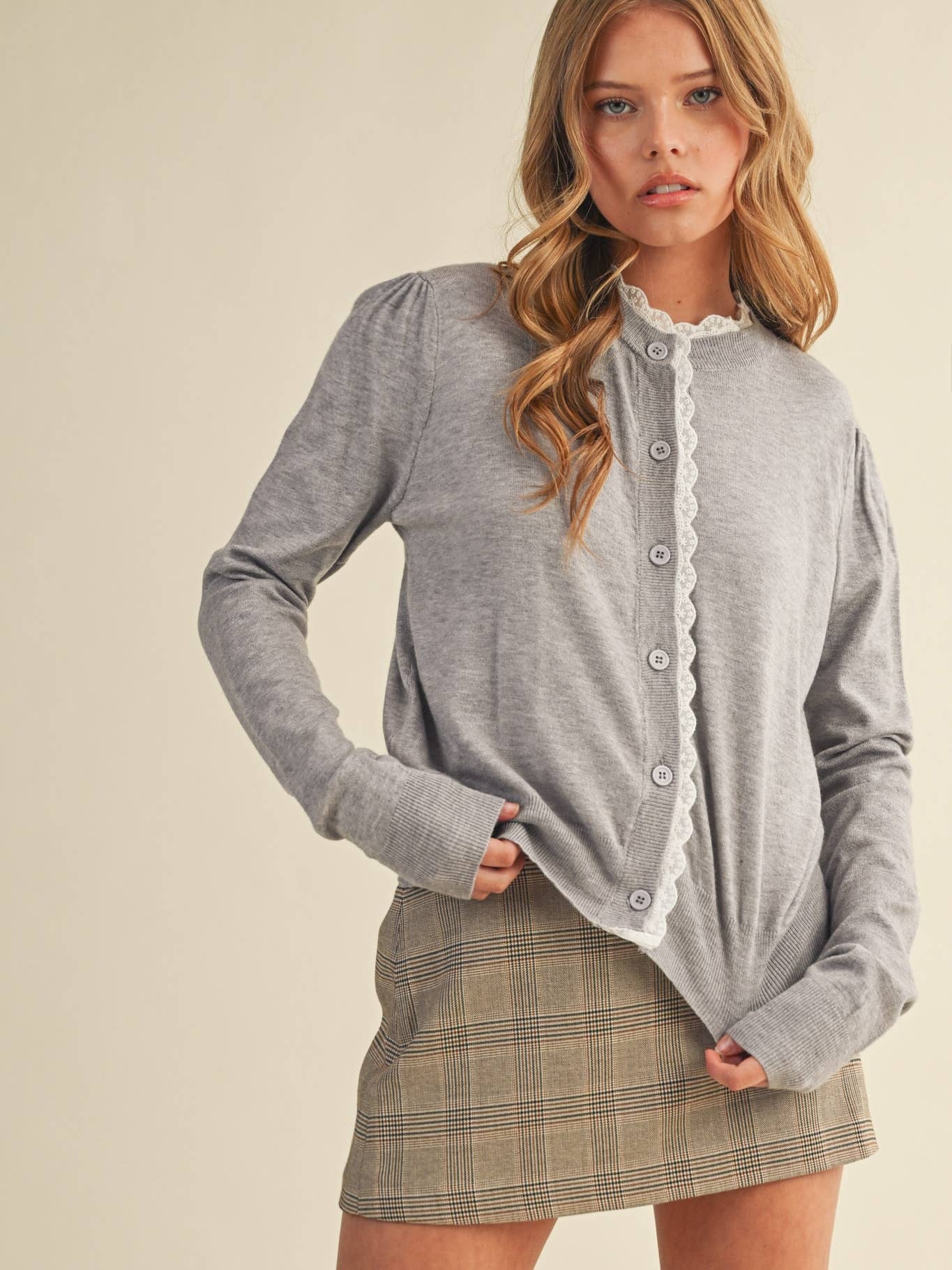 Lace Trim Lightweight Cardigan