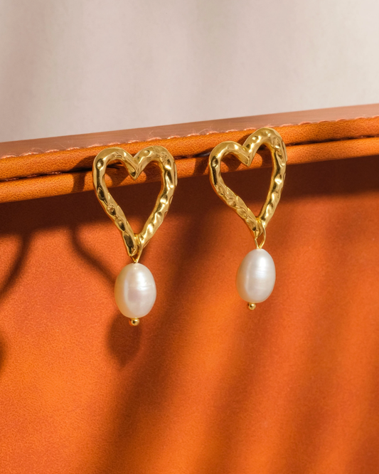 Laura 18K Gold-Plated Heart Earrings