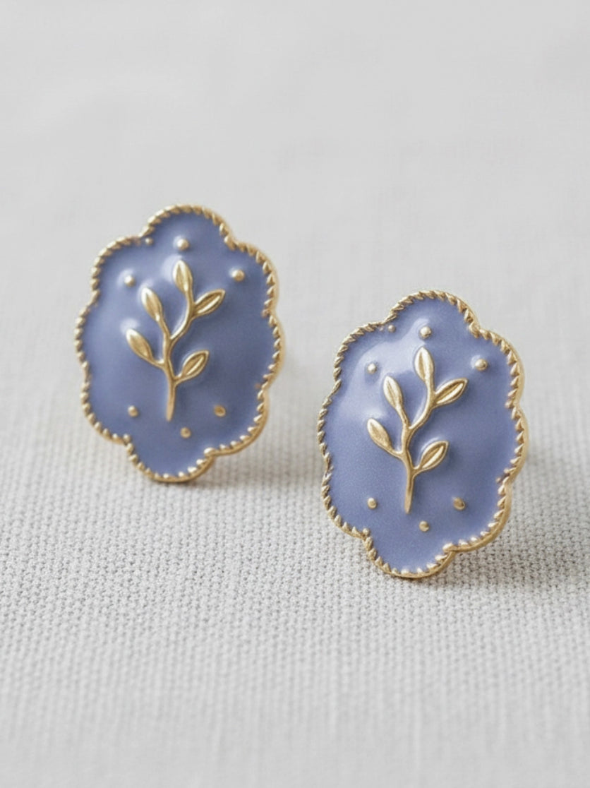 Lavender Scalloped Earrings