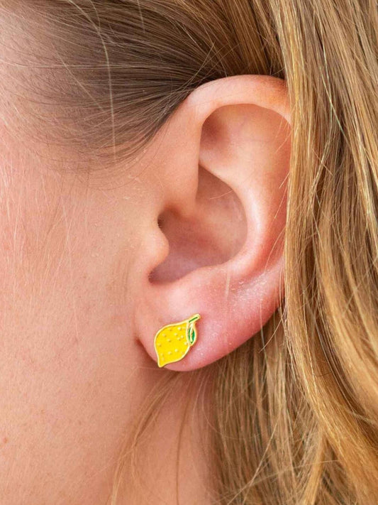 Lemon Enamel Earrings
