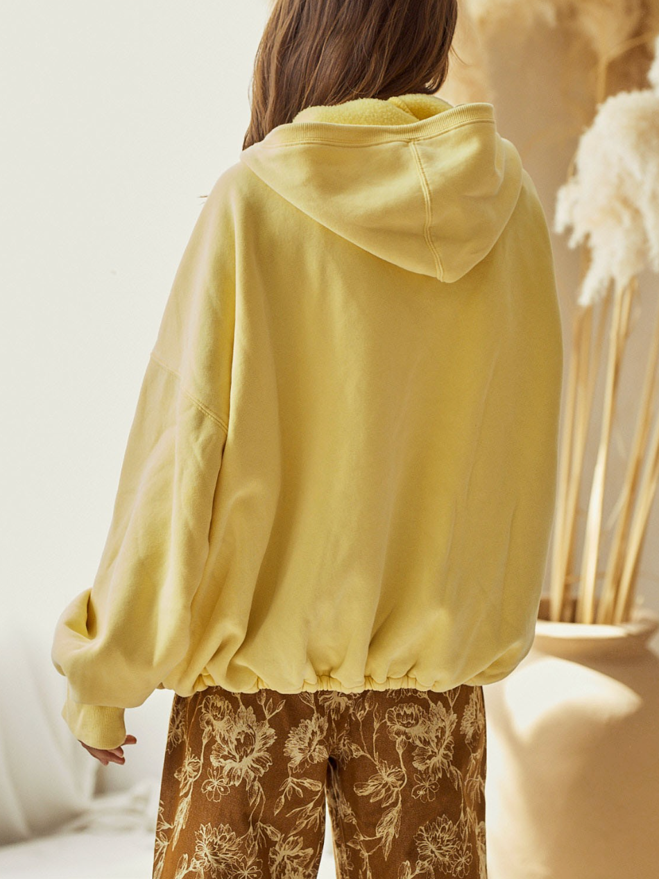 lemon half-zip oversized hoodie