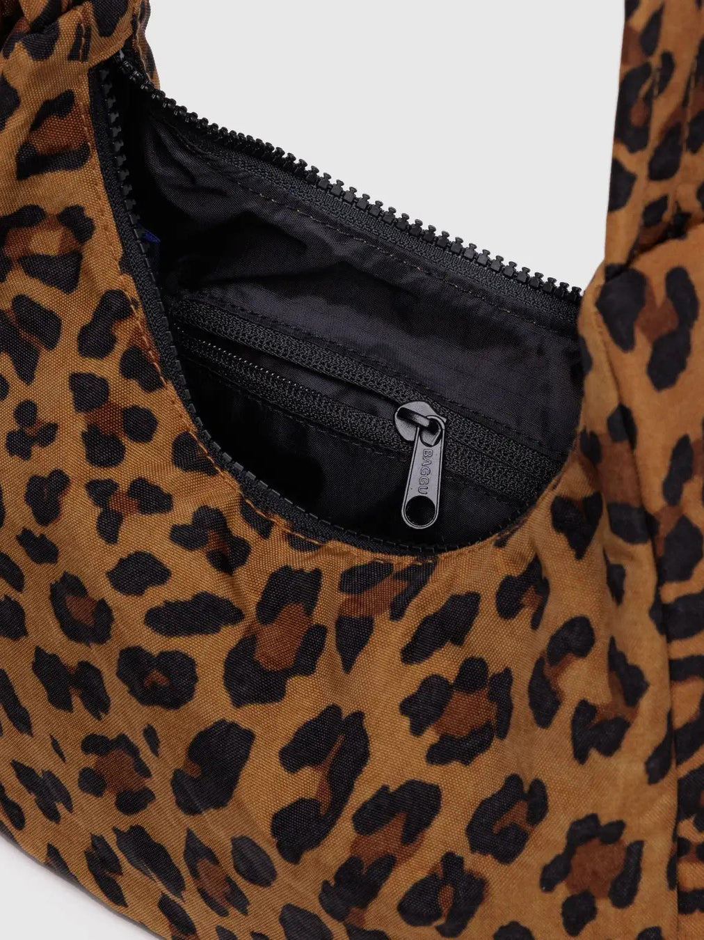 leopard mini nylon shoulder bag