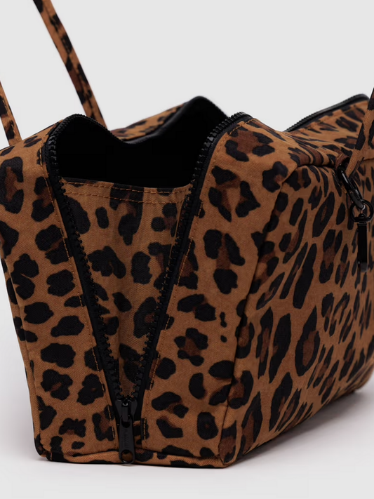 leopard nylon bowler bag