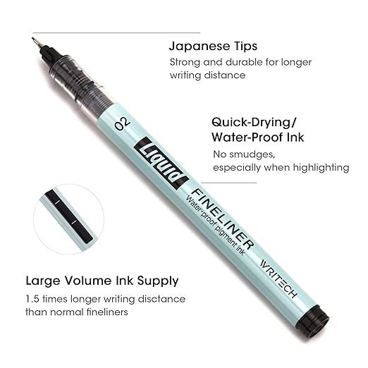 Liquid Fineliner Precision Quick Dry Waterproof Ink Pen