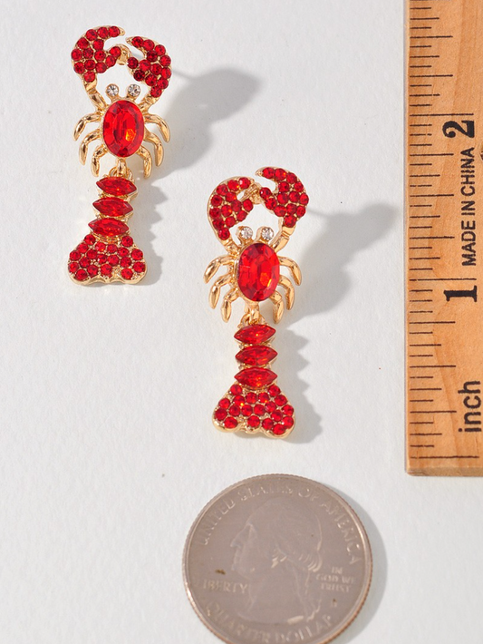 lobster gem stud earrings