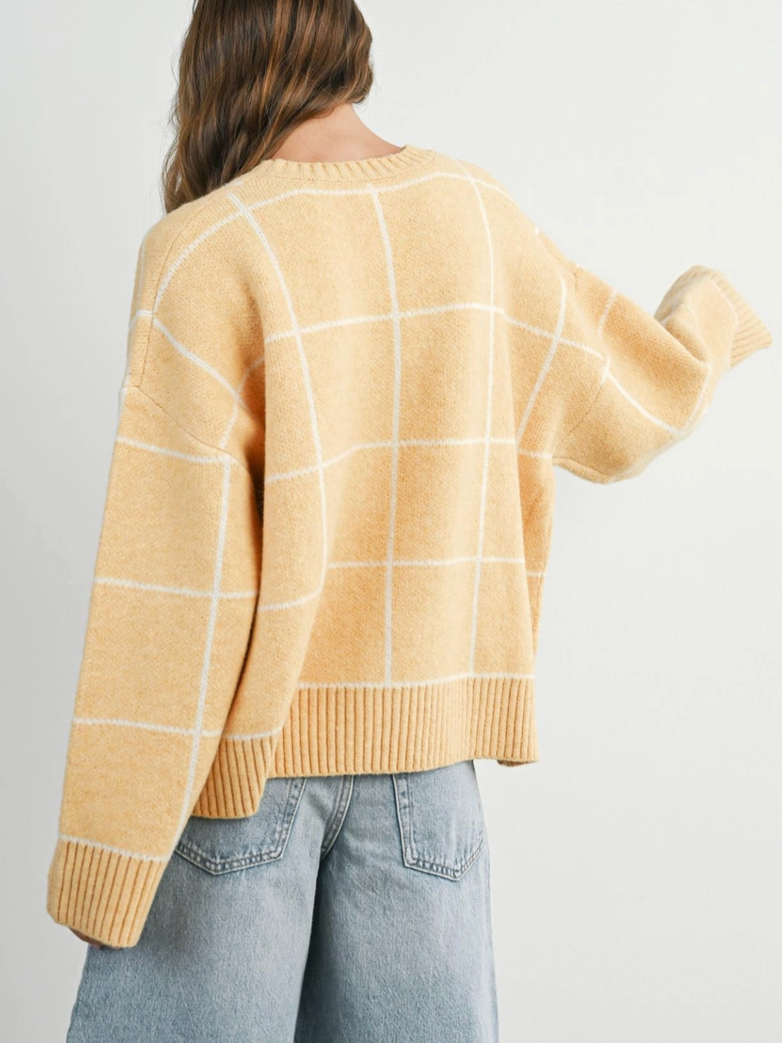Marigold Check Oversized Sweater