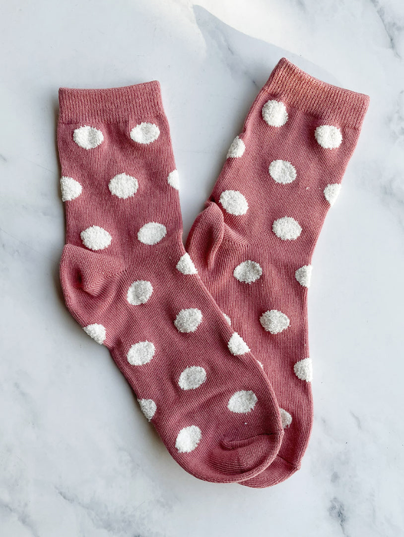 Mauve Polka Dot Socks