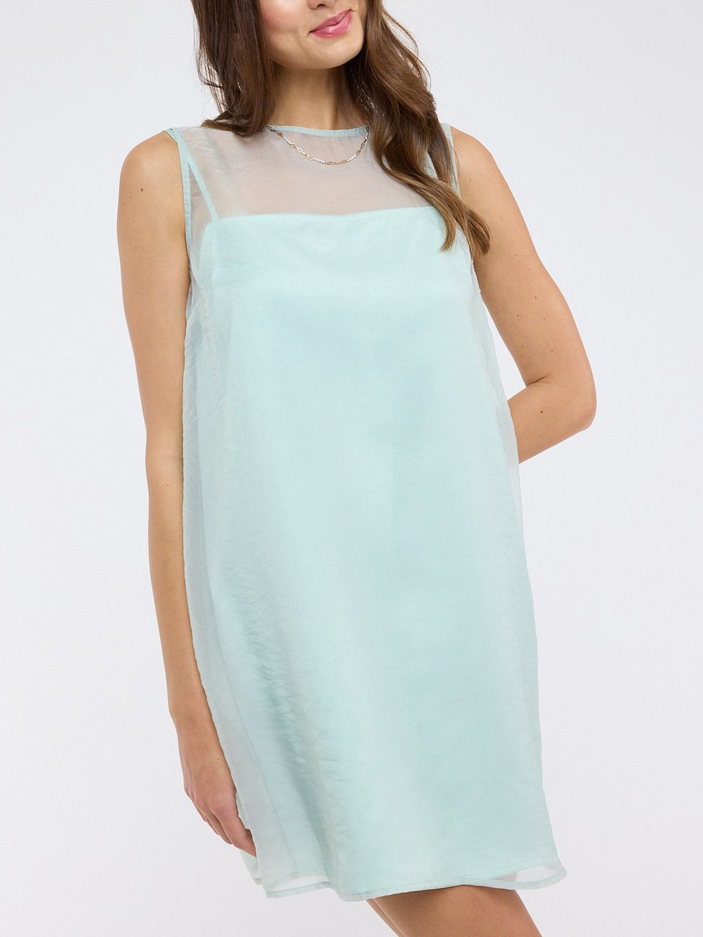 Mint Organza Mini Dress