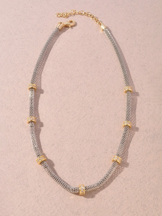 mixed metals chunky necklace