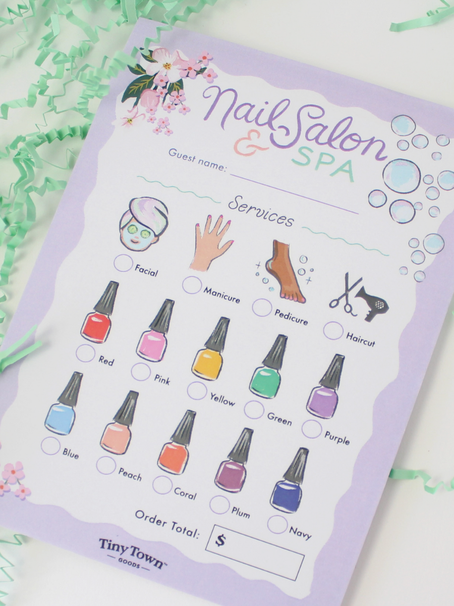 nail salon play notepad
