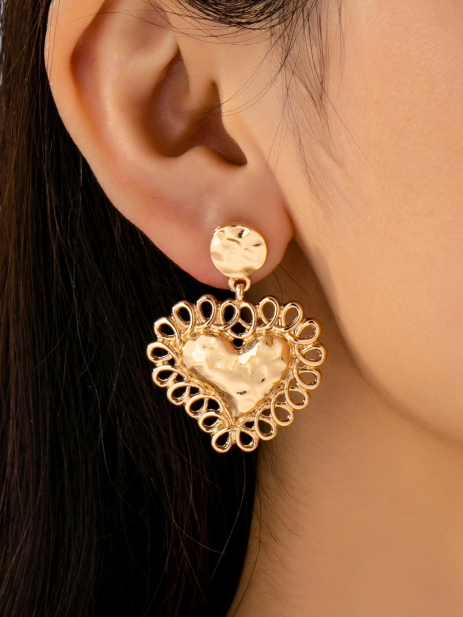 nina heart drop earrings