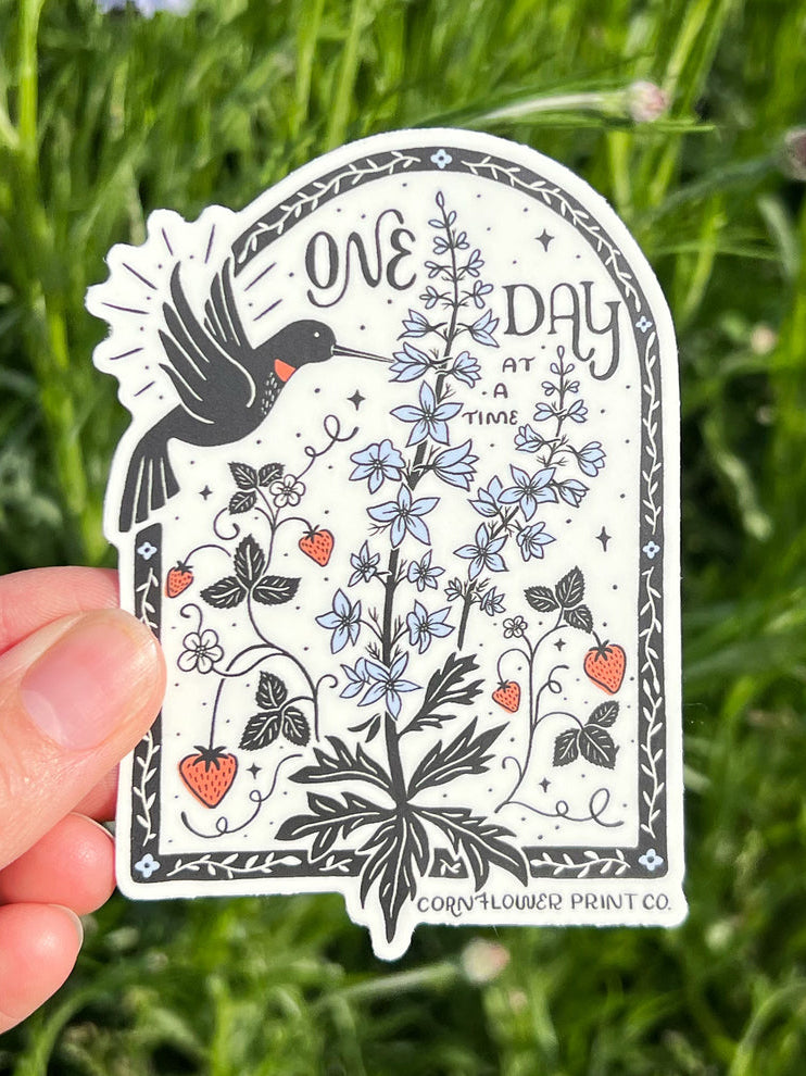 One Day at a Time Larkspur Stickers