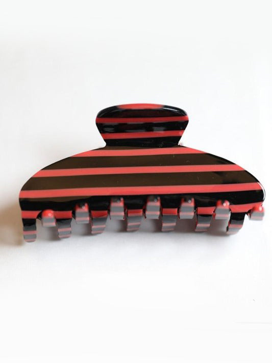 Orange Stripe Hair Claw Clip