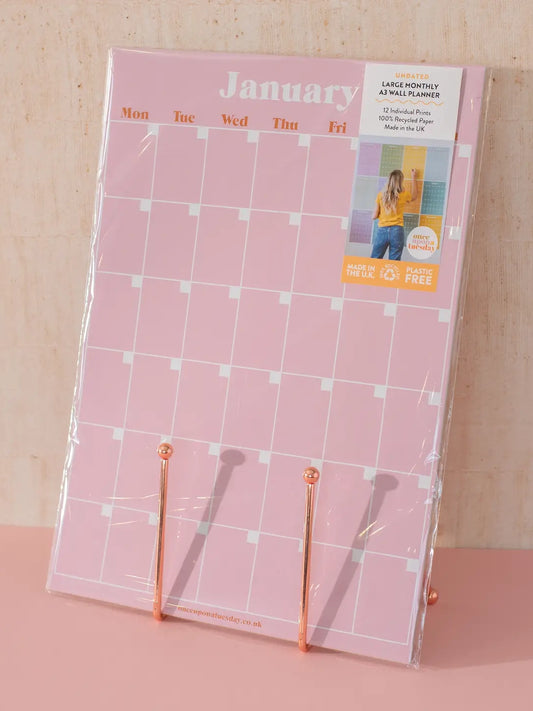 Pastels Monthly Undated A3 Wall Calendar