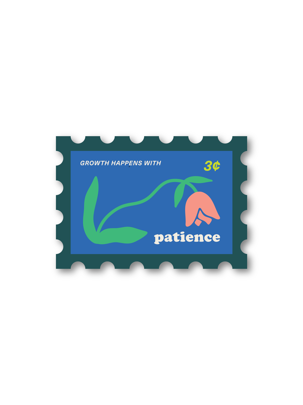 Patience Spring Tulip Stamp Sticker