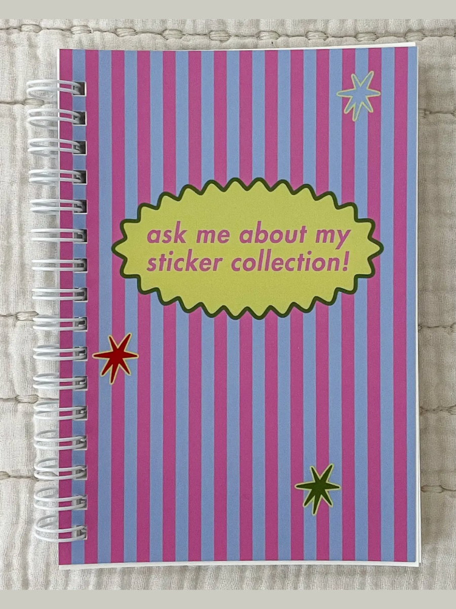 pink stripe pocket sticker book