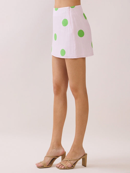 Pink Polly Polka Dot Mini Skirt