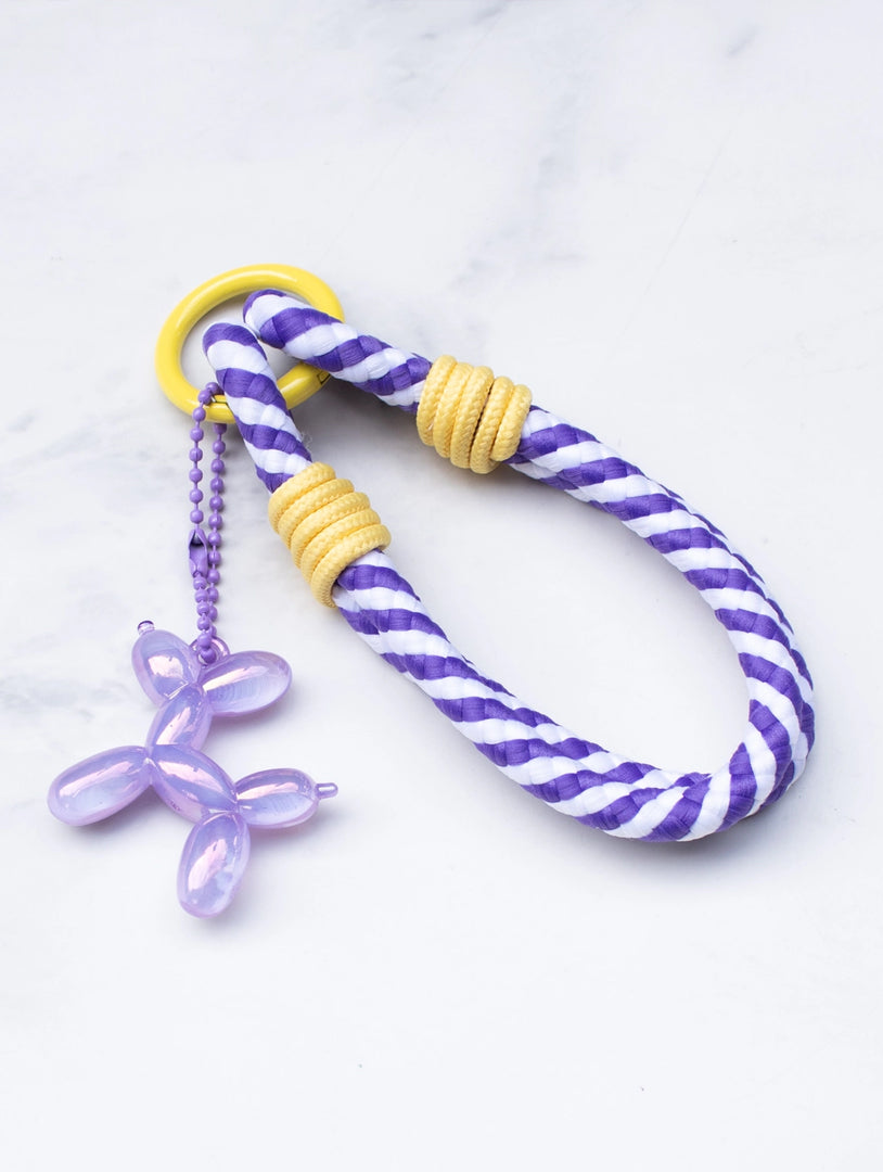 Purple Dog Rope Bag Charm