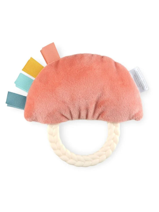 rainbow plush rattle pal with teether