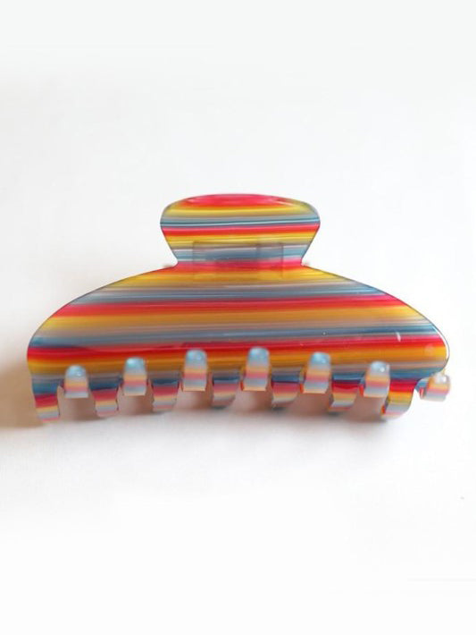 Rainbow Stripe Hair Claw Clip