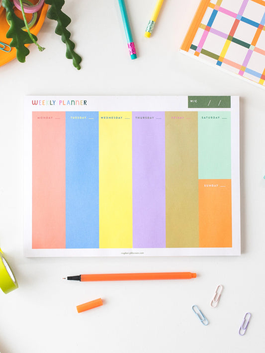 rainbow weekly planner