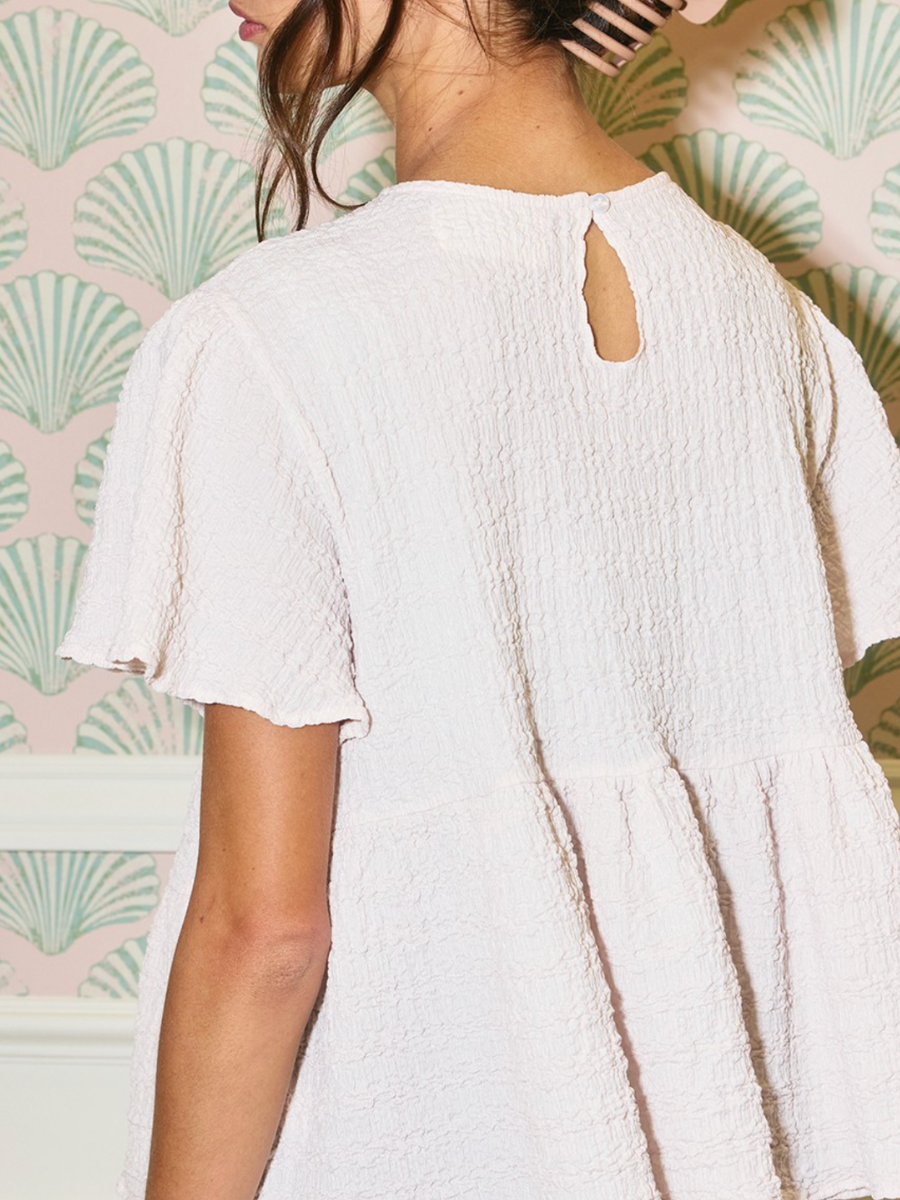 rebecca ruffle babydoll top