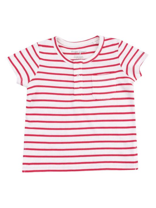 red stripe shirt + shorts set