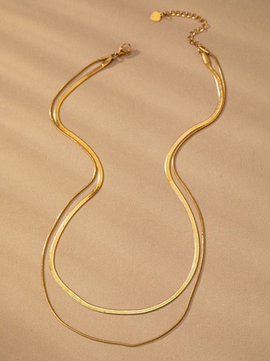 rikki gold layered necklace