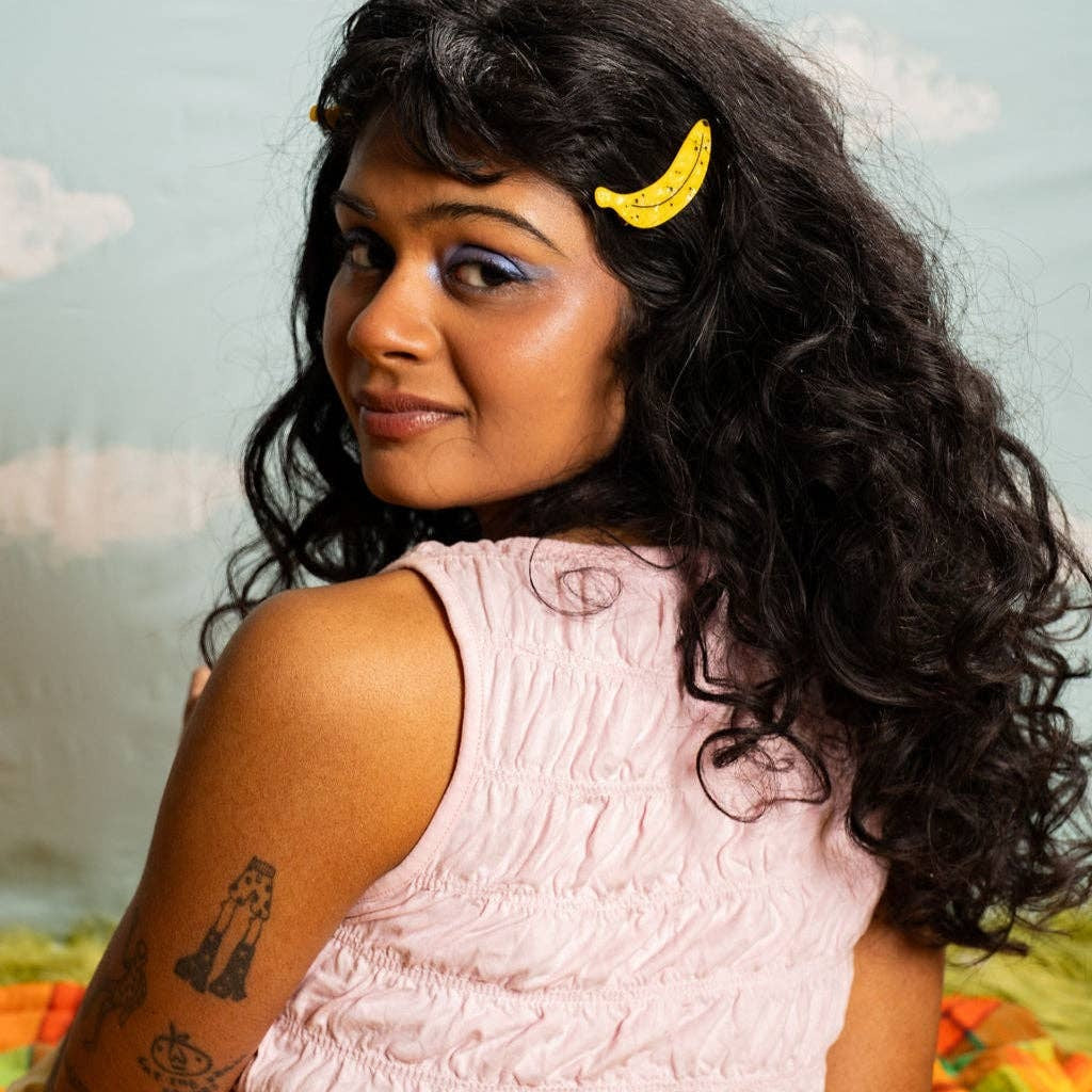 Ripe banana hair clips