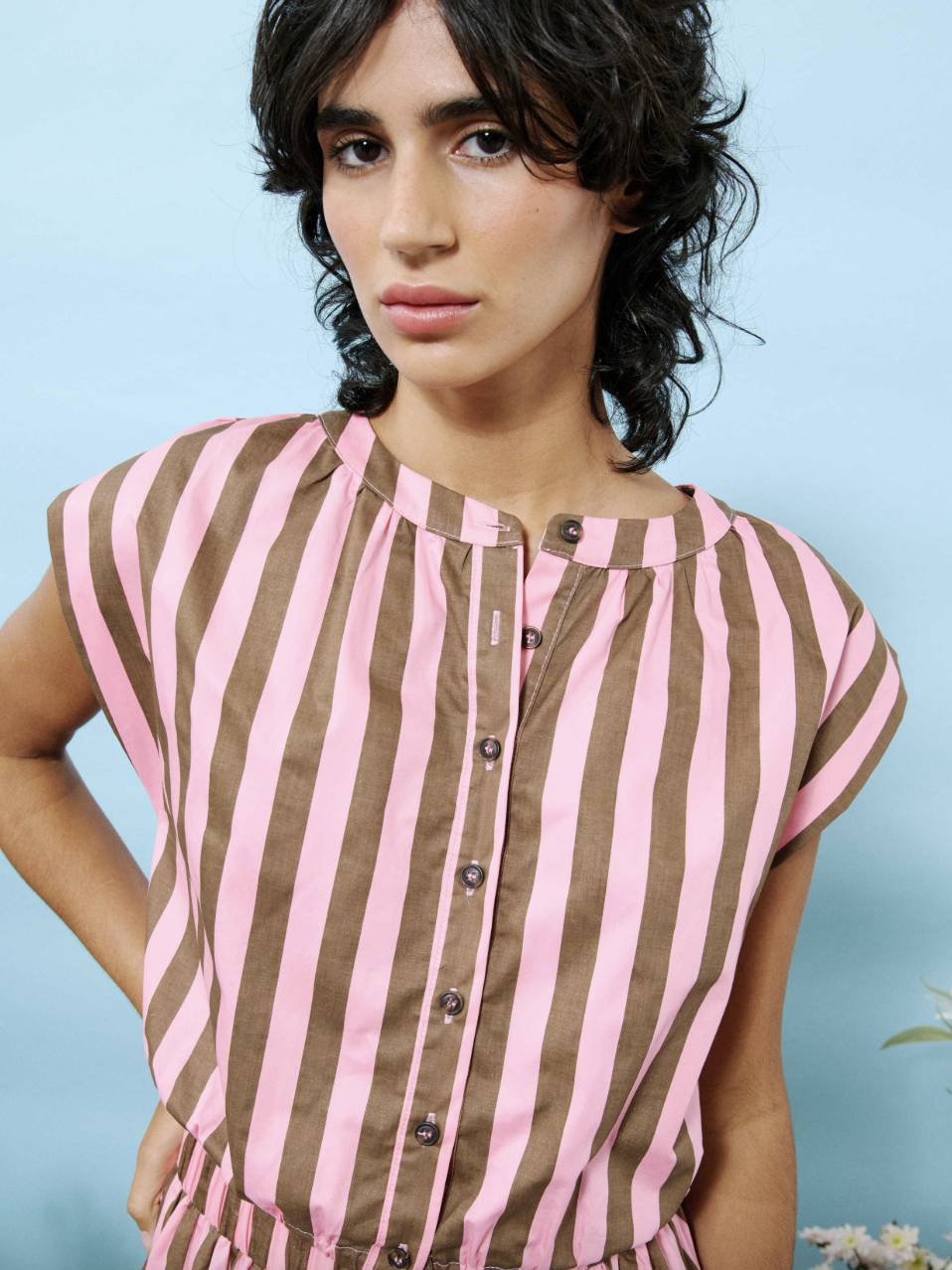 Rose Stripe Noalig Top