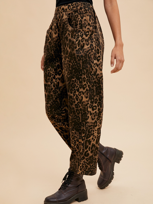 rowan leopard barrel pants