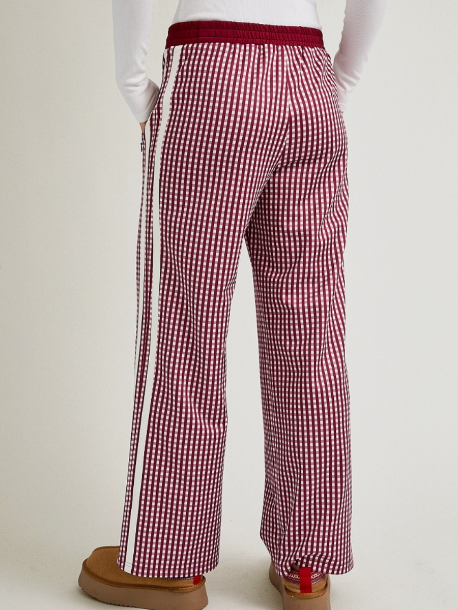 ruby gingham track pants