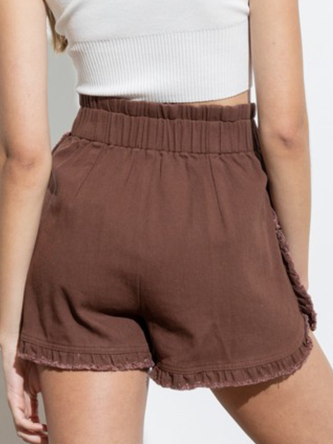rue ruffle shorts