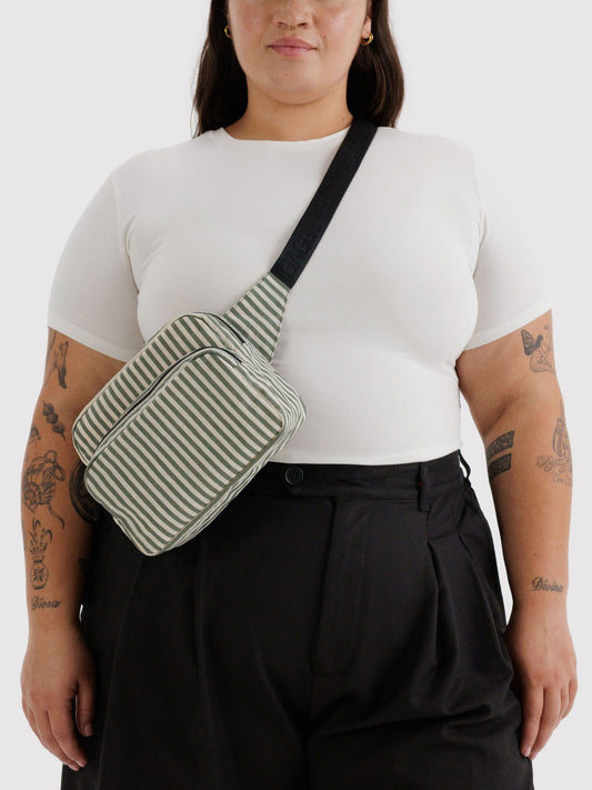 Sage Stripe Fanny Pack