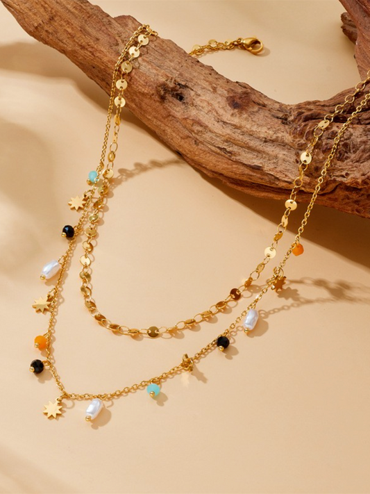 sedona seed bead layered neckalce