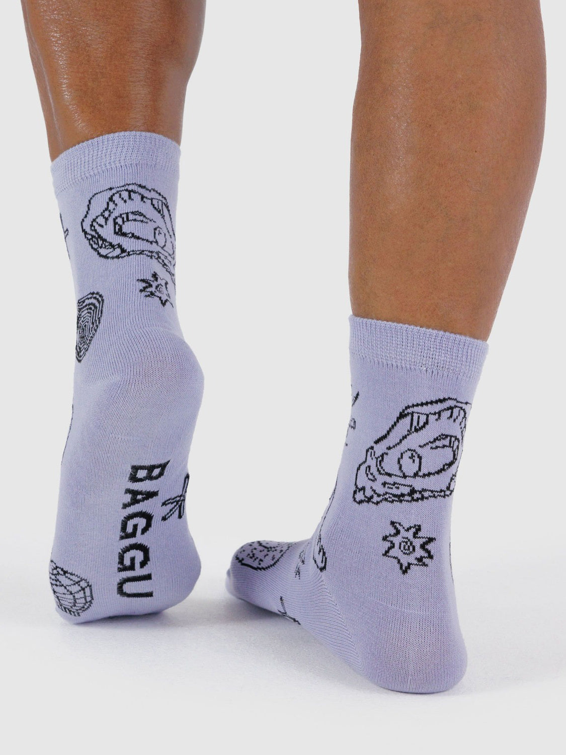 Shells Light Blue Crew Socks