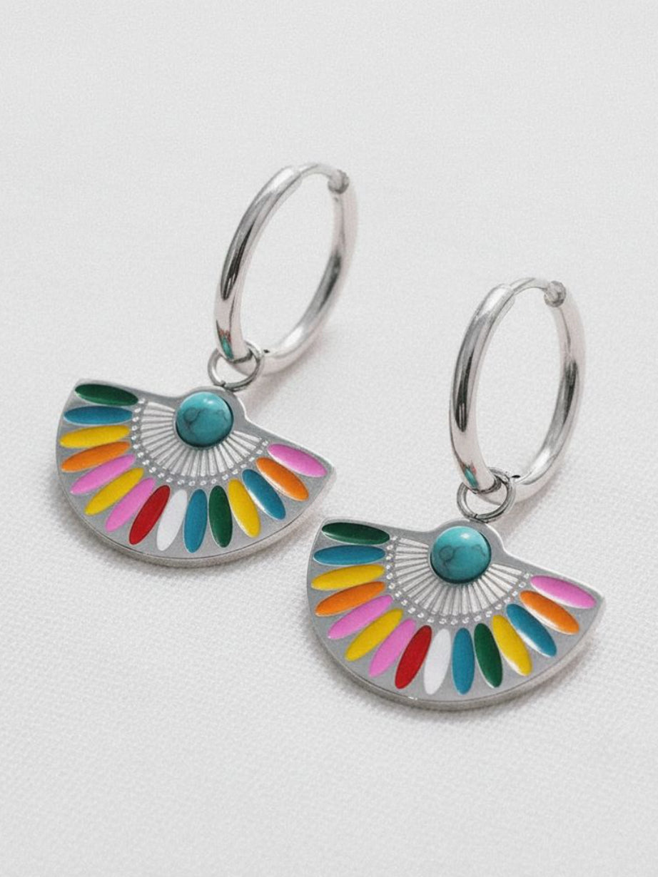 Silver Fan Earrings