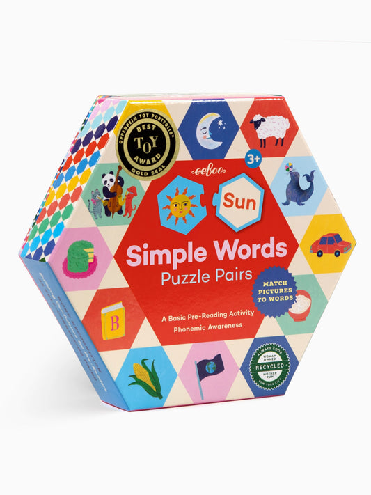 simple words hexagon puzzle pairs