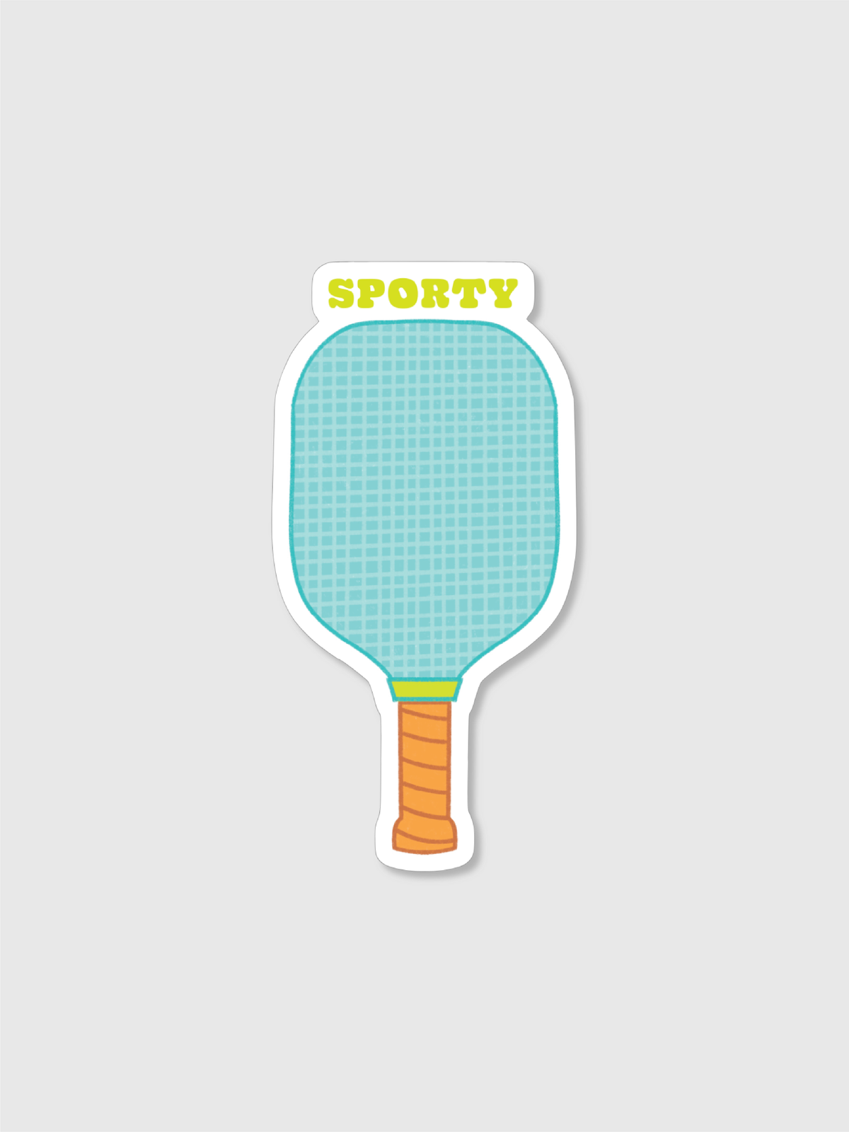 Sporty Pickleball Paddle Sticker