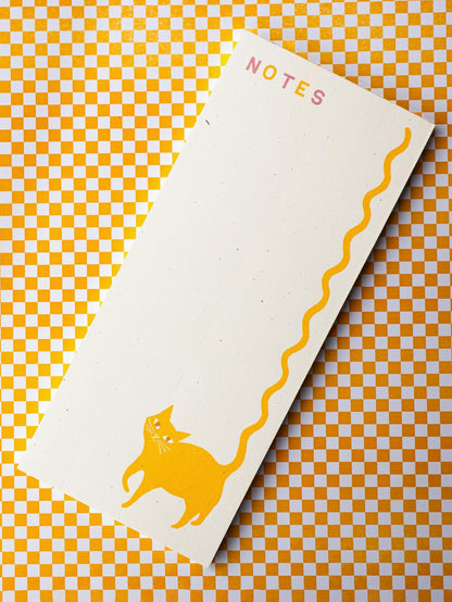 squiggle tail cat risograph notepad