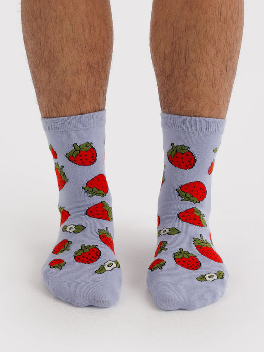 Strawberry Blossom Crew Socks