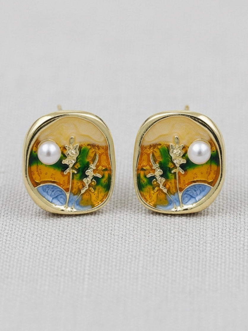Sunset Pearl Prairie Earrings