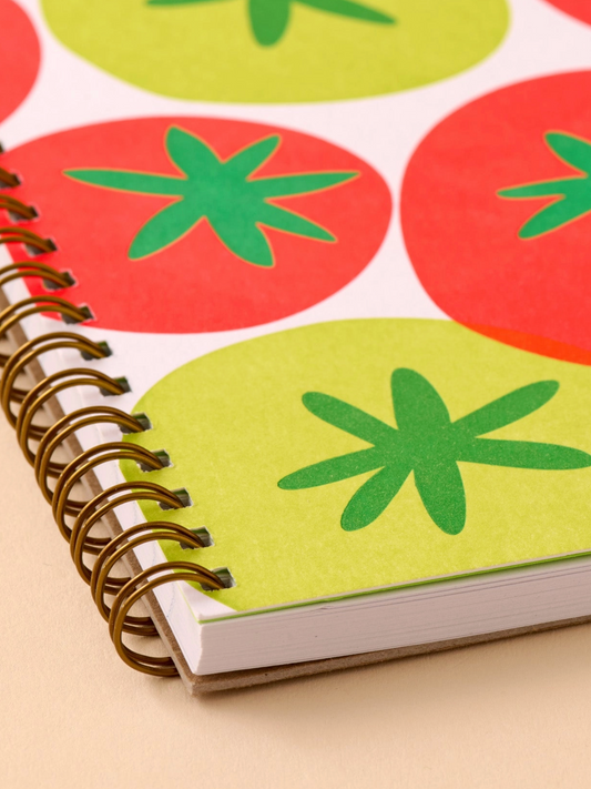 tomato letterpress spiral notebook