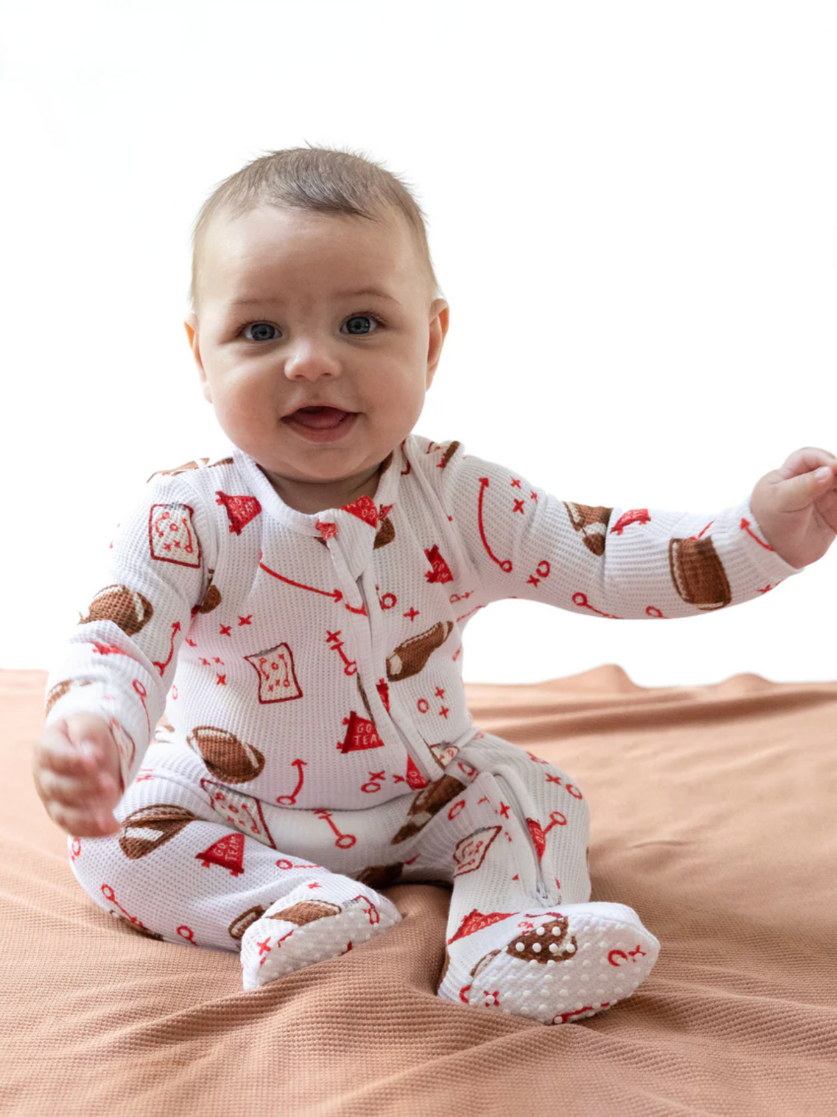 touchdown time zipper romper