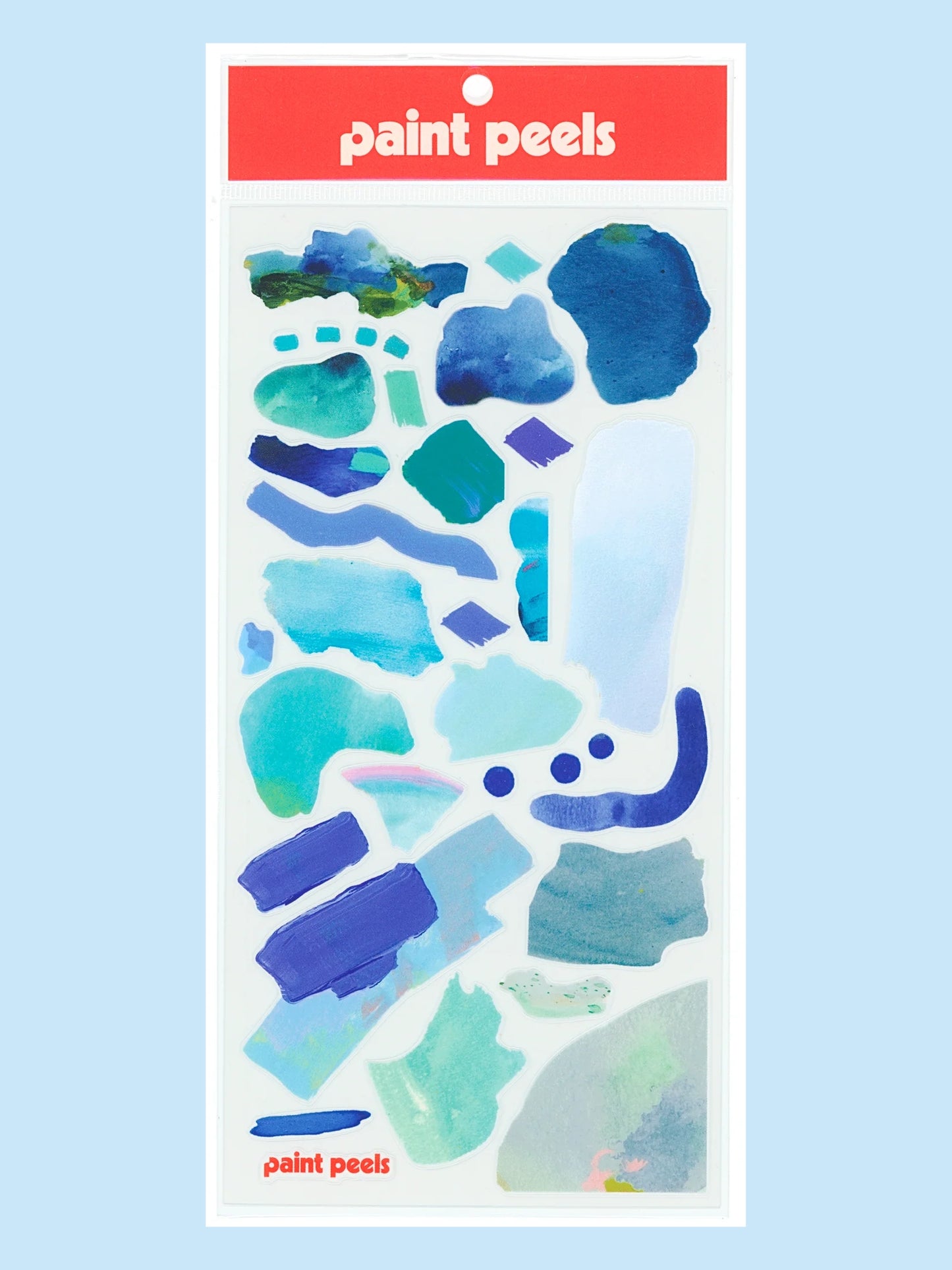 Vibrant Blues Paint Peels Sticker Sheet