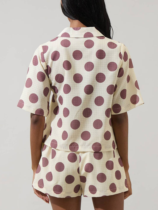 Violda Dot Botton Top